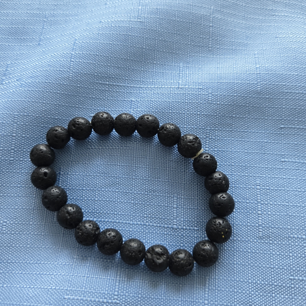 Black Beaded Men's Bracelet